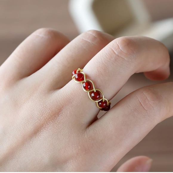 CARNELIAN RING - GOLD - Picture 2 of 3